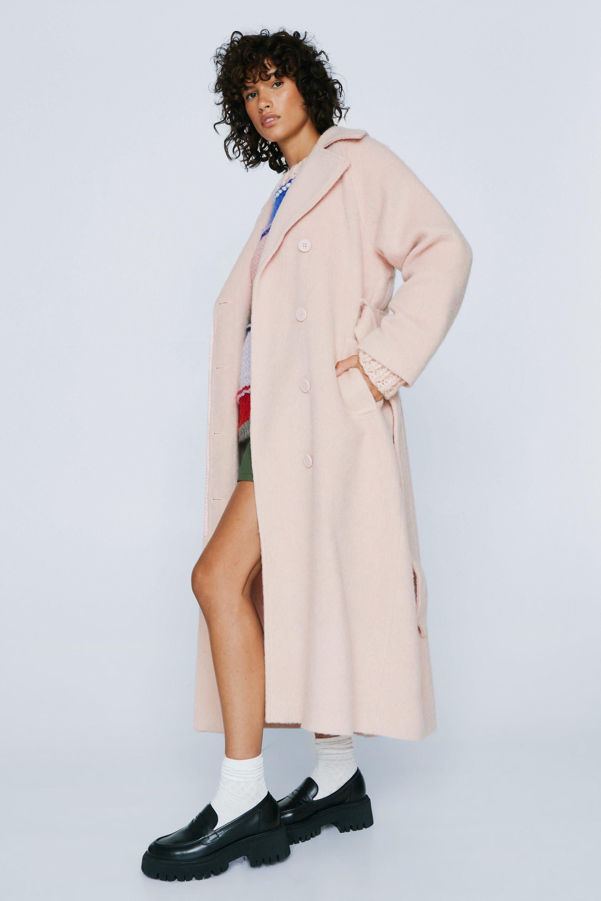 Pink wool coat on sale petite